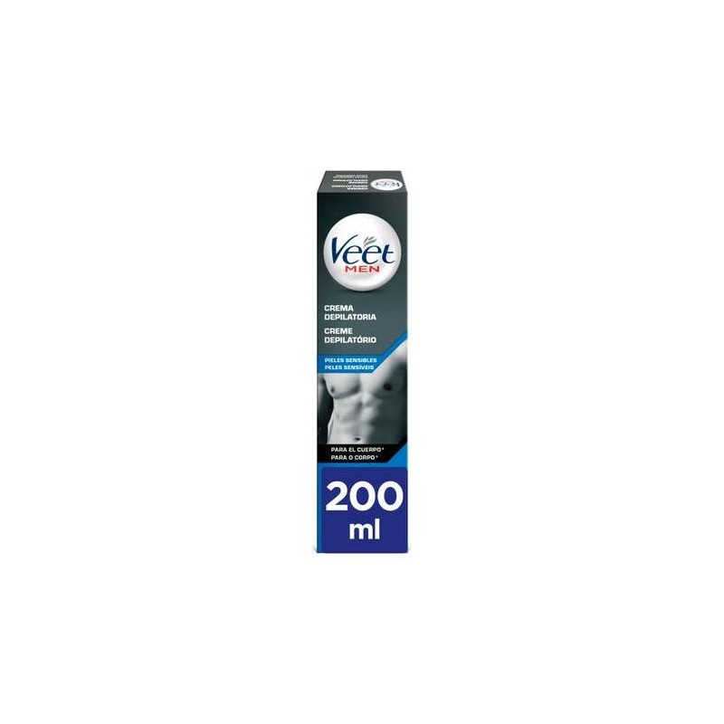 Veet Men Total Pro Crema Depilatoria Piel Sensible 200Ml