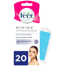 Veet Pure Bandas De Cera Depilatoria Facial Piel Sensible 20Uds