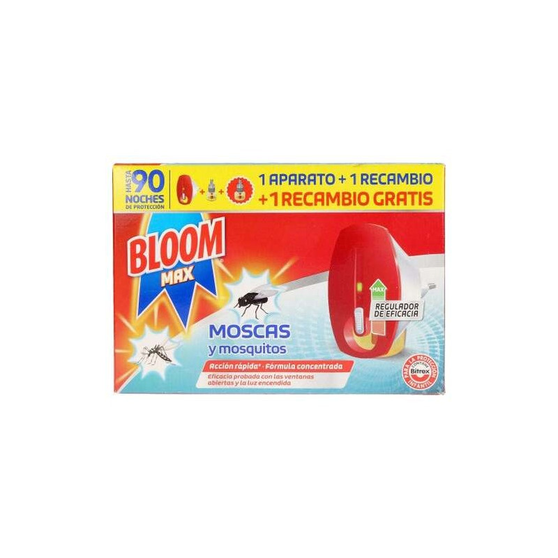 Bloom Pack Max Moscas Y Mosquitos Aparato Elctrico + 2 Recambios