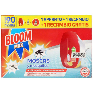 Bloom Pack Max Moscas Y Mosquitos Aparato Elctrico + 2 Recambios