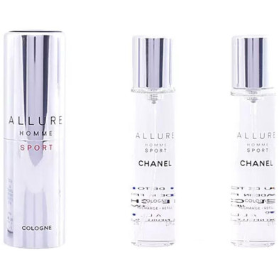 Allure Homme Sport Cologne Eau De Toilette Vaporizador De Viaje Y 2 Recargas 3 X 20 Ml