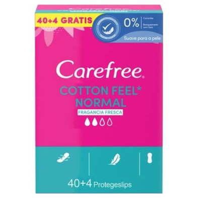 Carefree Cotton Feel Normal Fragancia Fresca 44Uds