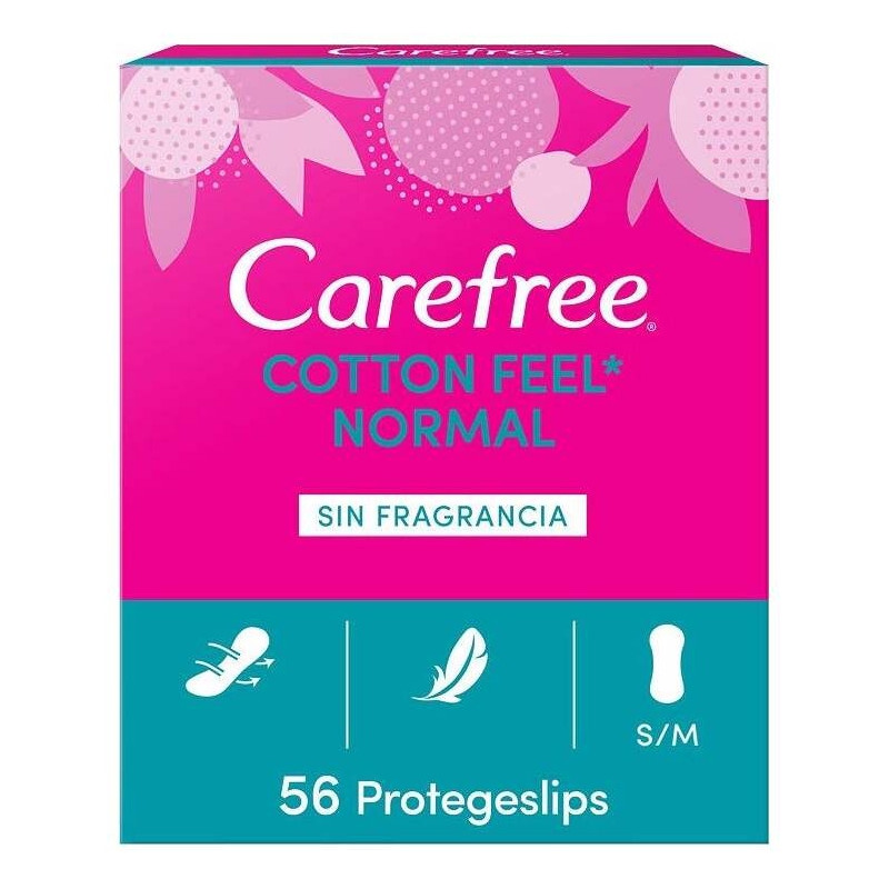 Carefree Cotton Feel Normal Sin Fragancia Talla S/M 56Uds Carefree Cotton Feel Normal Sin Fragancia Talla S/M 56Uds