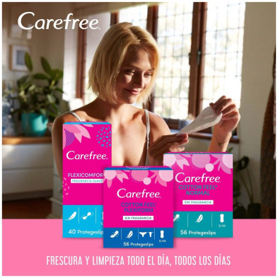 Carefree Cotton Feel Normal Sin Fragancia Talla S/M 56Uds