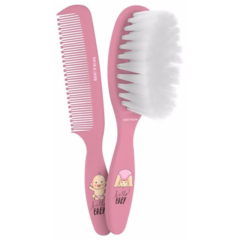 Cepillo Y Peine Bebe Rosa Lote 2 Pz