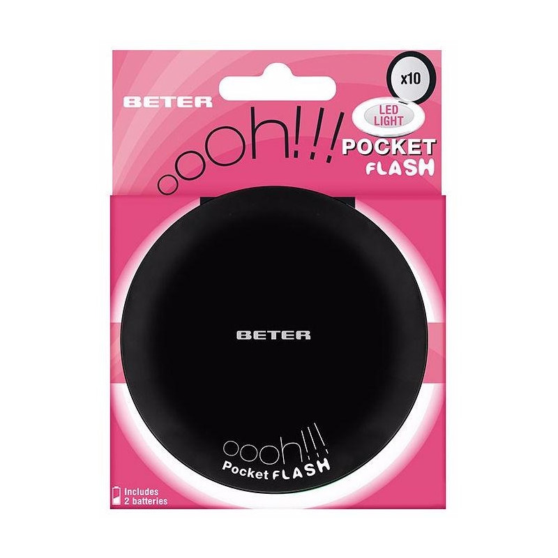 Espejo Ohh! Pocket Flash Con Luz Y Aumento X10 Negro 5 Ml