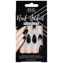 Ardell Nail Addict Premium Uñas Black Stud Y Pink Ombre 24Uds