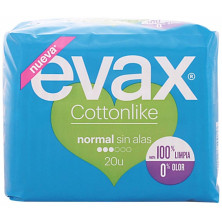 Evax Cottonlike Compresa Normal Sin Alas 20Uds