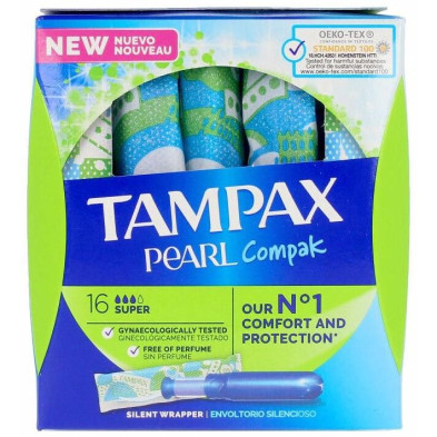 Tampax Pearl Compak Tampón Super 16 U Tampax Pearl Compak Tampón Super 16 U