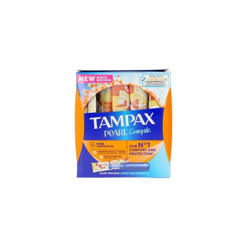 Tampax Pearl Compak Tampones Super Plus 16Uds Tampax Pearl Compak Tampones Super Plus 16Uds