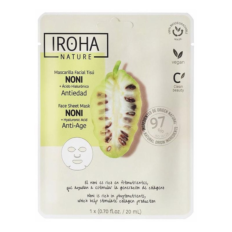 Iroha Nature Mascarilla Facial Tisú Antiedad Noni 20Ml Iroha Nature Mascarilla Facial Tisú Antiedad Noni 20Ml
