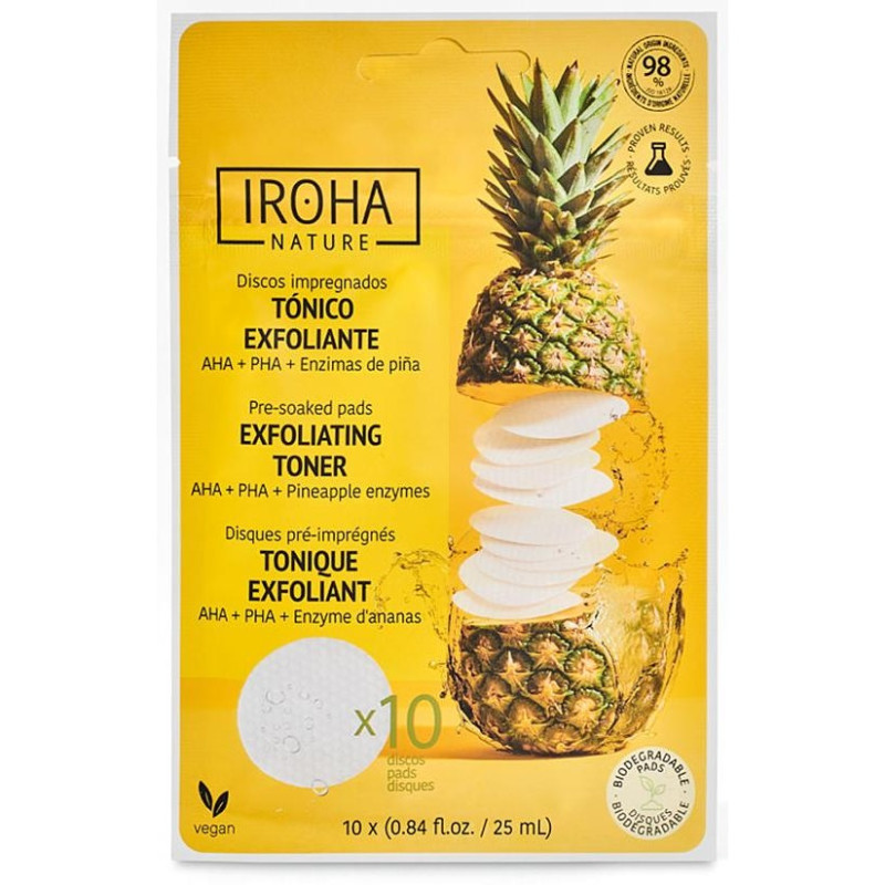 Iroha Nature Discos Tónico Exfoliante 10Uds Iroha Nature Discos Tónico Exfoliante 10Uds