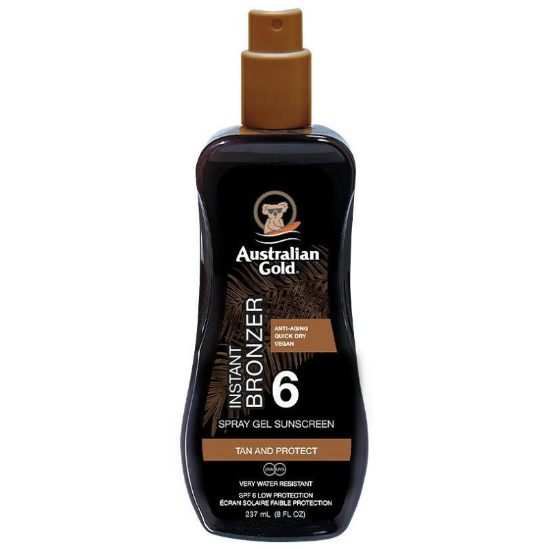 Australian Gold Spf6 With Instant Bronzer Spray Gel 237Ml