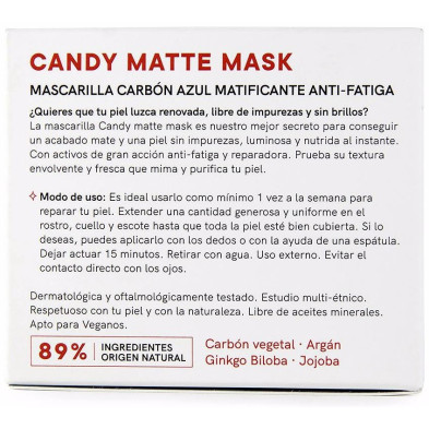 Candy Matte Mask Mascarilla Carbón Azul 100 Ml