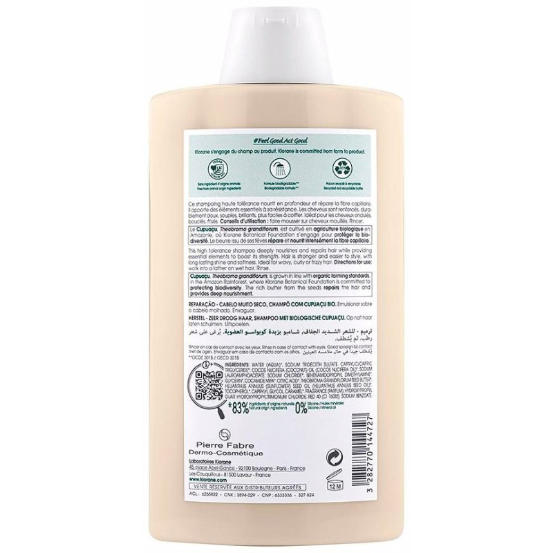 Al Cupuaçu Bio Champú Reparador Para Cabello Muy Seco 400 Ml