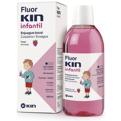 Fluorkin Infantil Enjuague Bucal Anticaries Fresa 500 Ml