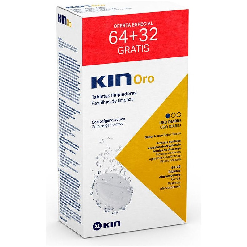 Kin Oro Tabletas Limpiadoras 64 + 32 U