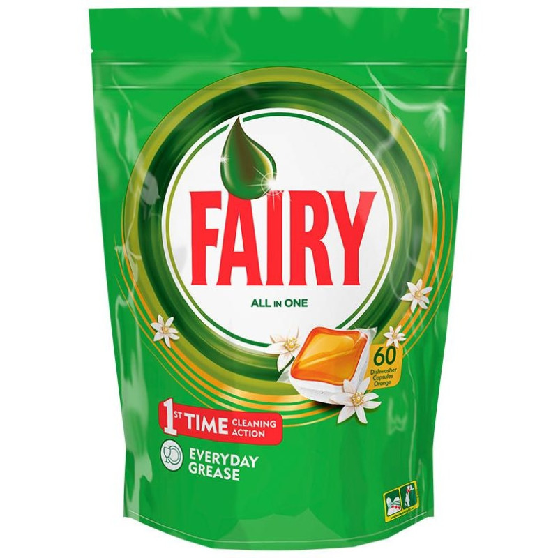 Fairy Todo En 1 Naranja Lavavajillas 60 Cápsulas