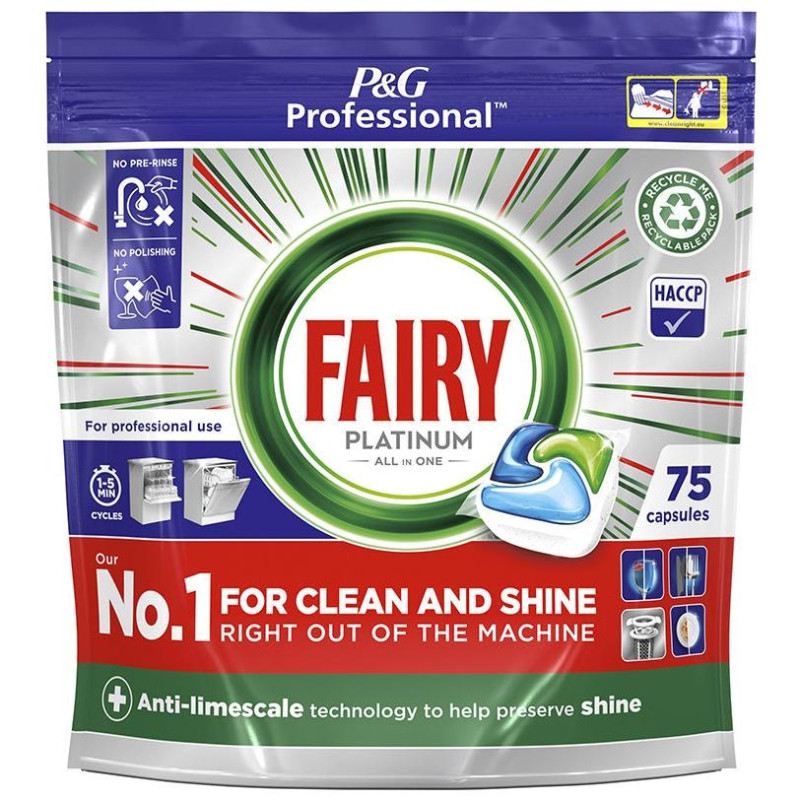 Fairy Professional Platinum Lavavajillas 75 Cápsulas