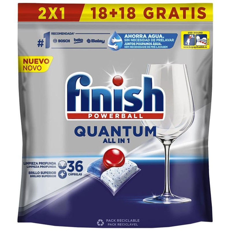 Finish Powerball Quantum Lavavajillas 36 Pastillas Finish Powerball Quantum Lavavajillas 36 Pastillas