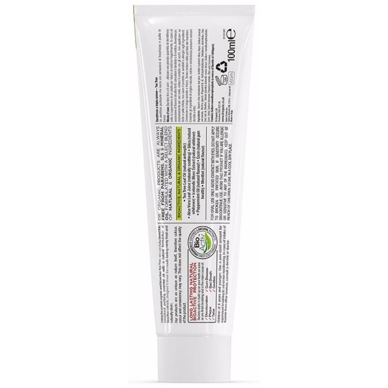 Bioactive Organic Tea Tree Pasta De Dientes 100 Ml Bioactive Organic Tea Tree Pasta De Dientes 100 Ml