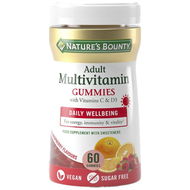 Multivitamínico Adultos Con Vitaminas B Y D3 60 Gummies