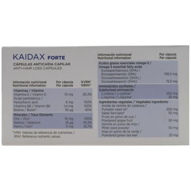 Kaidax Forte Cápsulas Anticaída 60 Caps