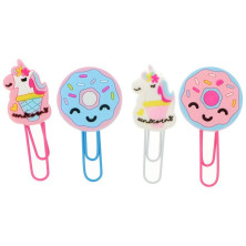 Clips Unicornos Y Donuts 6 X 2,5 Cm 4 U