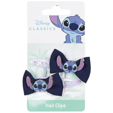 Clips Lazo Disney Stitch 7,4 X 12 ,5 X 2 Cm 2 U