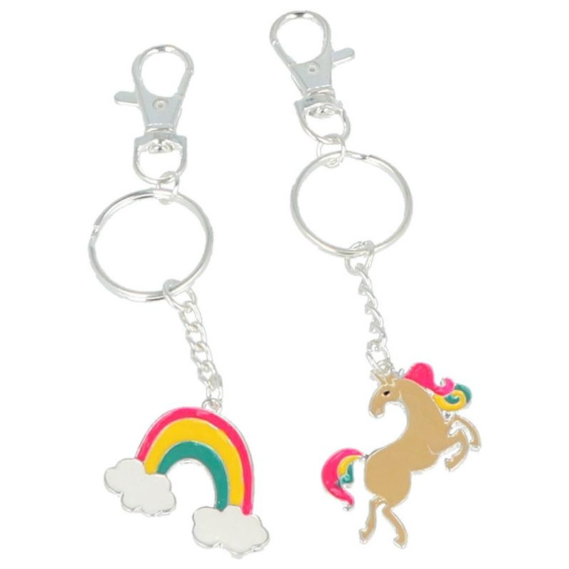 Llaveros Unicornio-Arcoiris Bff Lote 2 Pz