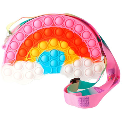 Bolso Cruzado Silicona Pop-It Arcoiris 21 X 14 X 3,5 Cm 1 U