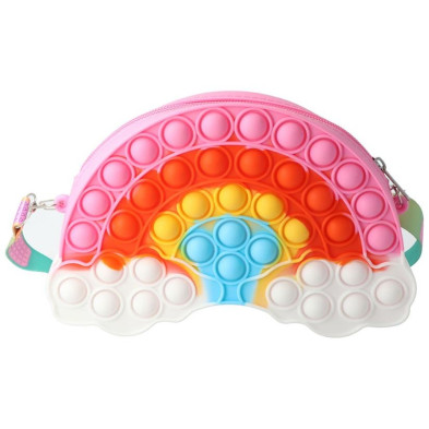 Bolso Cruzado Silicona Pop-It Arcoiris 21 X 14 X 3,5 Cm 1 U
