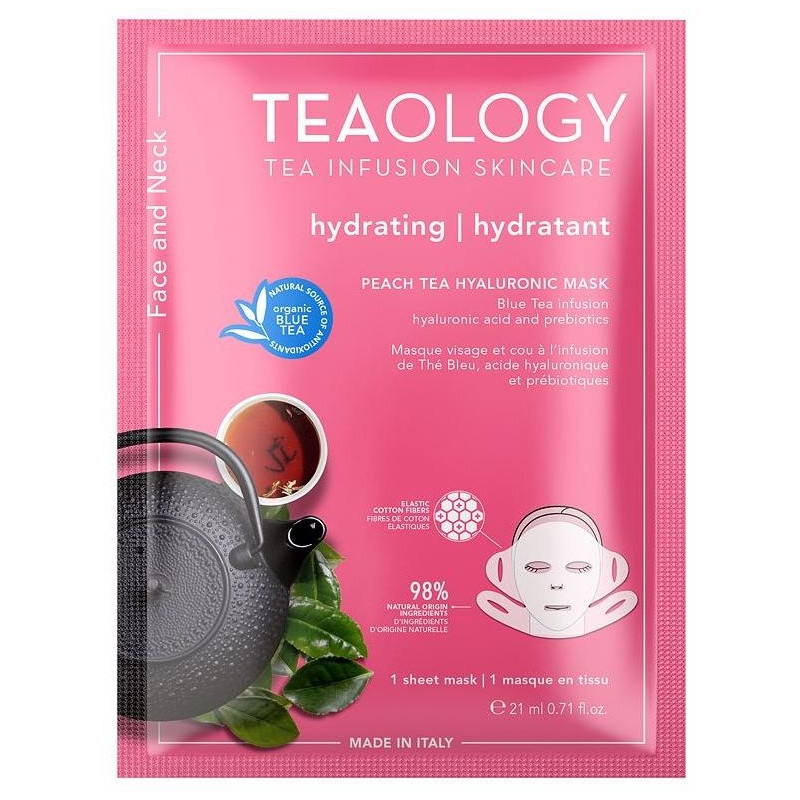 Teaology Face And Neck Peach Tea Hyaluronic Mask 21Ml