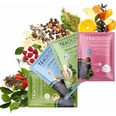 Teaology Face And Neck Peach Tea Hyaluronic Mask 21Ml