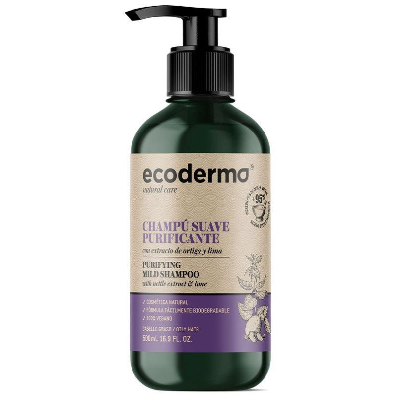 Ecoderma Champú Suave Purificante Ortiga Y Lima 500Ml