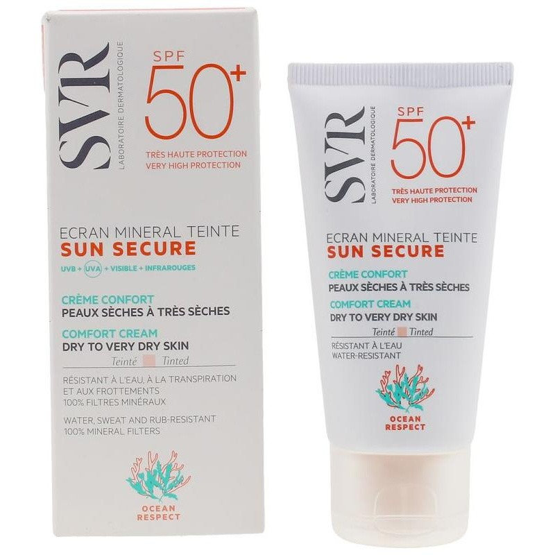 Sun Secure Ecran Mineral Teinte Peaux Sèches Spf50+ 60 Gr