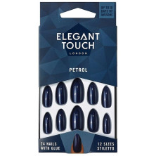 Polished Colour Nails With Glue Stiletto Petrol 24 U