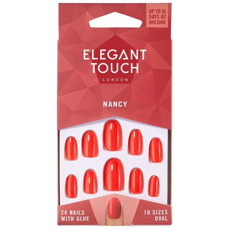 Polished Colour Nails With Glue Oval Nancy