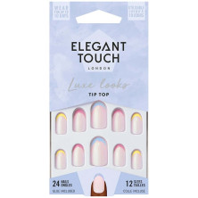 Elegant Touch Luxe Looks Nails With Glue Oval Tip Top 24Uds