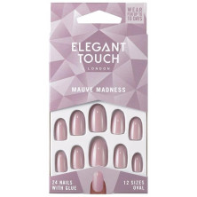 Elegant Touch Polished Colour Nails Glue Oval Mave Madness 24Uds