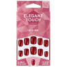 Elegant Touch Polished Colour Nails Glue Squoval Rich Red 24Uds