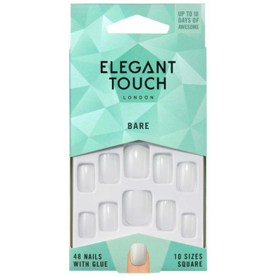 Elegant Touch Uñas Postizas Totally Bare Nro 001 Square 48Uds