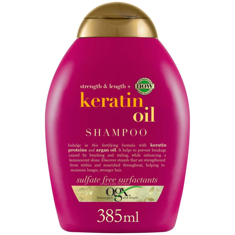 Ogx Champú Aceite De Queratina, Pelo Quebradizo, Hidratante Y Fortalecedor 385 Ml