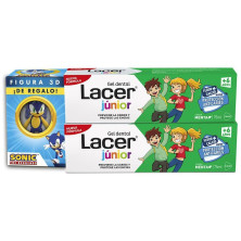 Lacer Júnior Pack Gel Dental Menta 2X75Ml + Figura Sonic