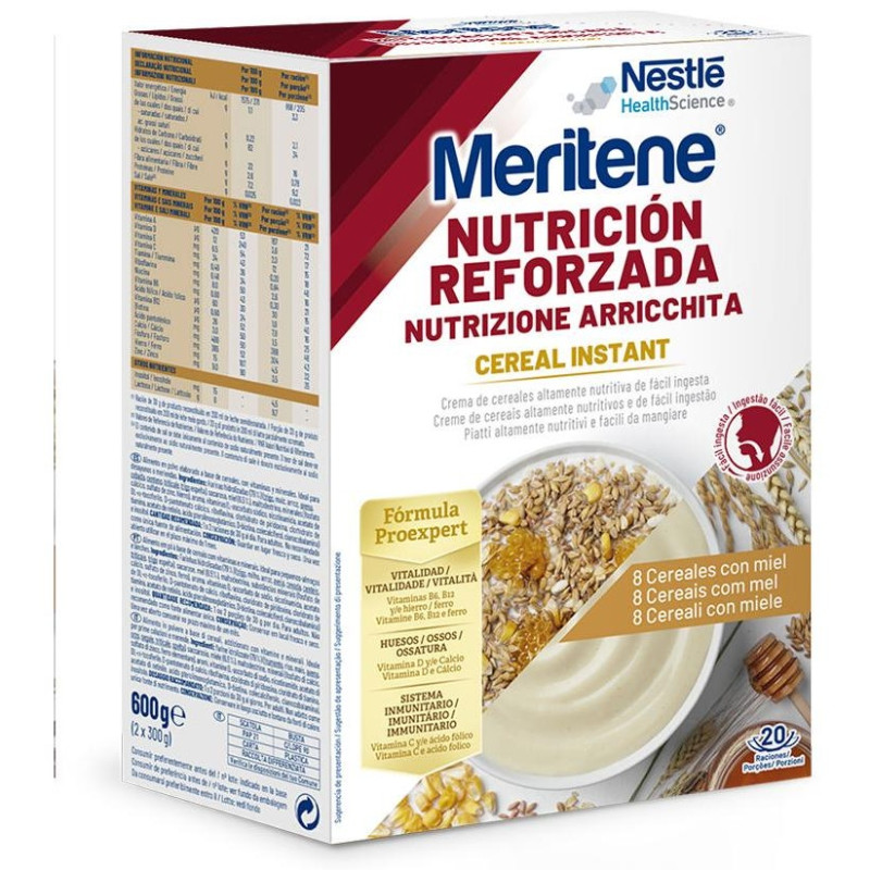 Meritene Nutrición Reforzada Cereal Instant 8 Cereales Con Miel 600G