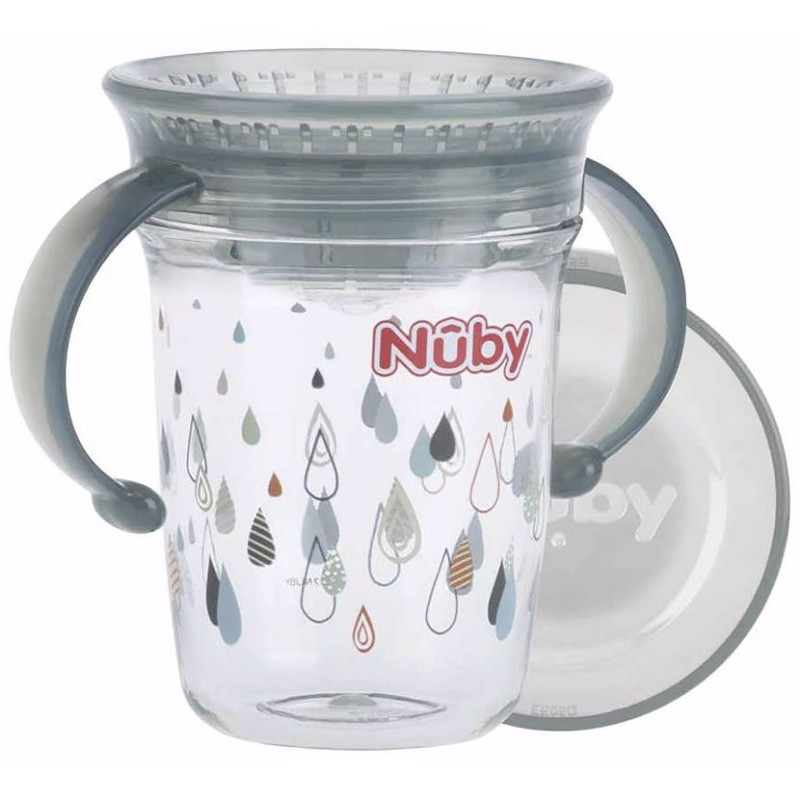 Nuby Taza Mágica Asas Tritán 6M+ Gris 240Ml 1Ud