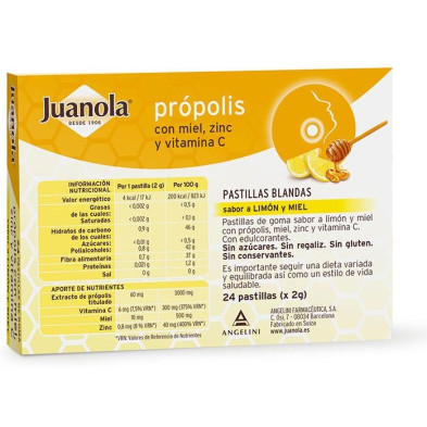 Juanola® Própolis Con Miel Y Zinc 24Uds