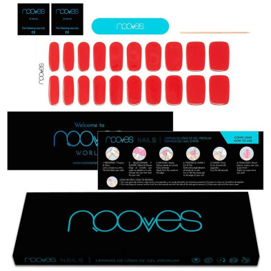 Láminas De Uñas De Gel Crimson Red Premium Luxe Solid Rojo 20 U