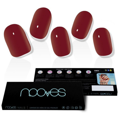 Láminas De Uñas De Gel Midnight Rain Premium Luxe Solid Rojo 20 U