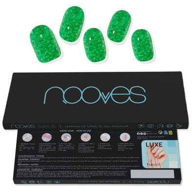 Láminas De Uñas De Gel Jade Glitter Glam Glitter Verde 20 U